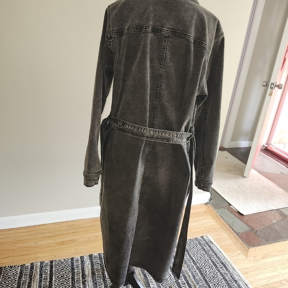 KAFFE Charcoal Soft Denim Coat Dress maxi length - Picture 6 of 6